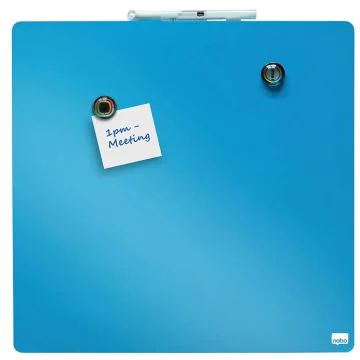 Tableau Mémo Magnétique Carré - Bleu - 360 x 360 mm : NOBO image