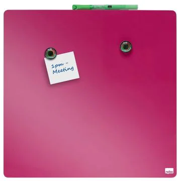 Tableau Magnétique Carré - Rose Vif - 360 x 360 mm : NOBO image
