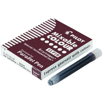 Lot de 6 Cartouches d'encre pour Stylo plume de Calligraphie Parallel Pen - Rouge : PILOT Visuel