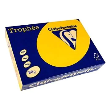 Ramette de papier Trophée de 500 feuilles A4 - Jaune Tournesol CLAIREFONTAINE Ramette