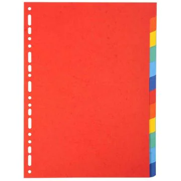 Jeu de 12 Intercalaires A4 en carte recyclée teintée - Assortiment : EXACOMPTA Image