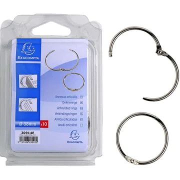 Anneaux articulés en acier - 38 mm : EXACOMPTA Lot de 10 image