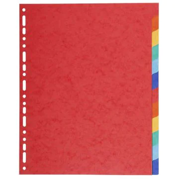 Jeu de 12 Intercalaires A4 maxi en carte recyclée teintée - Assortiment : EXACOMPTA Image