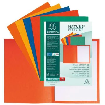 EXACOMPTA : Chemises  A4  Lustro carte - Assortiment de couleurs  220000E