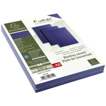 Couverture pour Reliure A4 - Grain toilé - Bleu foncé EXACOMPTA Image