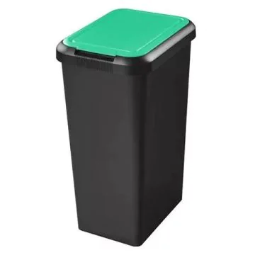 Photo Poubelle à pédale avec couvercle - 45 litres - Blanc/Jaune : HELIT H2402118