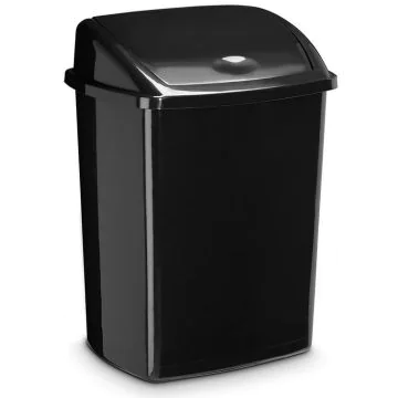 Poubelle avec couvercle à trappe basculante - 50 litres - Noir : CEP Visuel