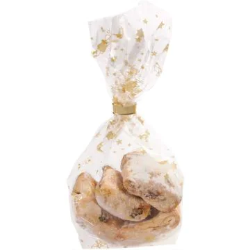 Sachet de Noël transparent avec fond - 180 x 300 mm : FOLIA Lot de 10 Modèle