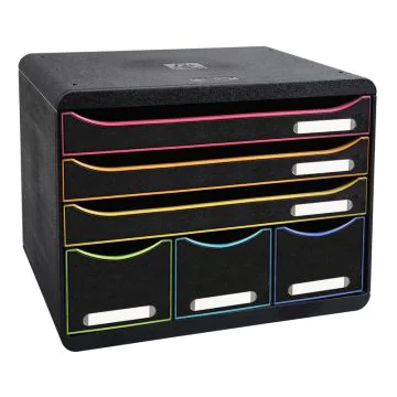 Module de rangement 6 tiroirs - Storebox- Noir/Arlequin : EXACOMPTA Black Office image