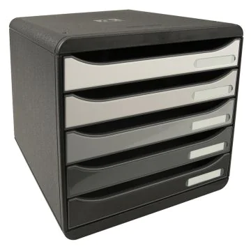 Module de rangement 5 tiroirs - Big Box Plus - Noir/Gris : EXACOMPTA Shades of grey image