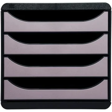 EXACOMPTA : Caisson à 4 tiroirs - Big Box - Noir/argent 310438D
