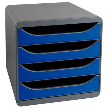 Caisson à 4 tiroirs - Big Box Iderama - Gris Noir/Bleu Royal EXACOMPTA Iderama Image