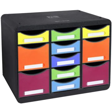 Module de rangement 11 tiroirs - Big Box Multi - Noir/Arlequin EXACOMPTA Iderama image