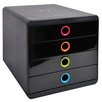 Caisson à 4 tiroirs - Pop Box - Noir/Arlequin EXACOMPTA Iderama Image
