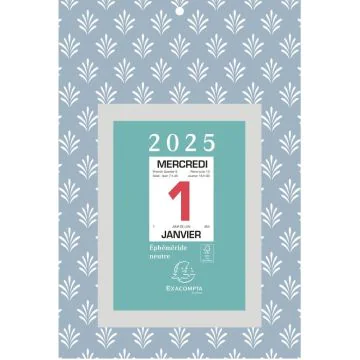 Bloc éphéméride 2025 - 134 x 98 mm EXACOMPTA Fond en Carton
