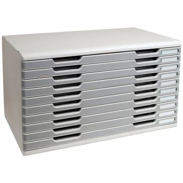 EXACOMPTA : Module de rangement 10 tiroirs - A3 - Gris/granit