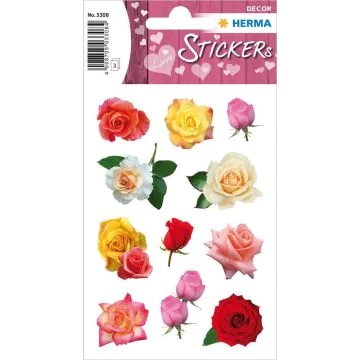 Stickers en papier - Roses multicolores : HERMA Lot de 33 Image