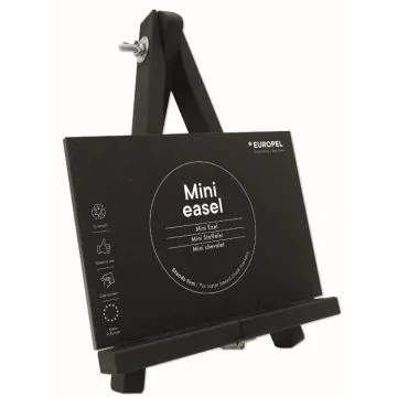 Présentoir de Table - 245 x 145 x 210 mm - Ardoise avec chevalet en bois Noir : EUROPEL image