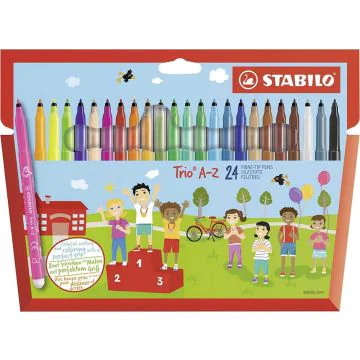 Etui de 24 Feutres - Trio A-Z - Assortiment STABILO