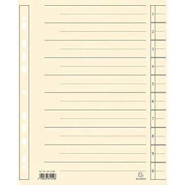 Intercalaires en carton micro perforés - 234 x 297 mm - Chamois : Exacompta Lot de 100 Image