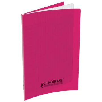 Cahier d'écolier 96 pages Grands carreaux - 170 x 220 mm - Polypro Rose : CONQUERANT Visuel