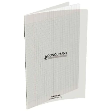 Cahier d'écolier - 96 pages Grands carreaux - 210 x 297 mm - Polypro Incolore : CONQUERANT Image