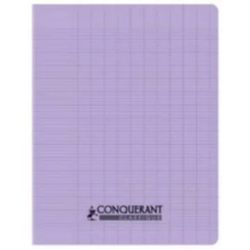 Cahier d'écolier - 96 pages Grands carreaux - 240 x 320 mm - Polypro Lilas Pastel : CONQUERANT
