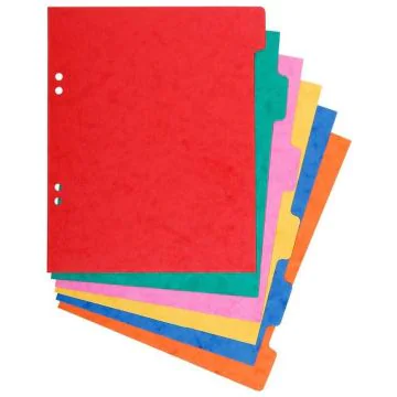 Jeu de 6 intercalaires en carte lustrée - Format Ecolier - Assortiment EXACOMPTA 