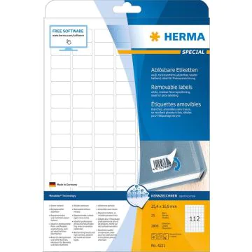 HERMA 4211 : Étiquettes adhésives blanches - Multi-usages - 25,4 x 16,9 mm