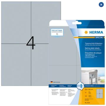 Étiquettes adhésives de signalisation Argent - 105 x 148 mm HERMA 4216 Signal