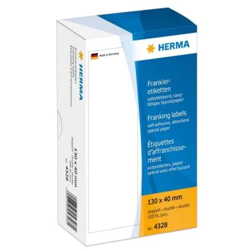 4328 HERMA : Etiquettes d'affranchissement doubles - 130 x 40 mm