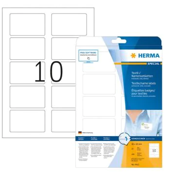 HERMA : Lot de 250 badges adhésifs pour textile 4412