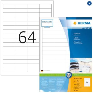 Étiquettes adhésives blanches - Multi-usages 4607  Herma 
