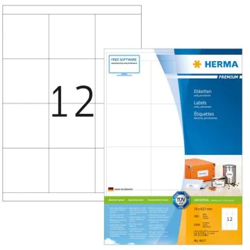 Étiquettes adhésives blanches - Multi-usages 4617  Herma 