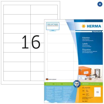 Étiquettes adhésives blanches - Multi-usages 4619  Herma 