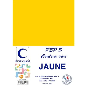 Sous-Chemise pour dossier A4 - Jaune ELVE Pep's Lot de 102