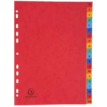 Photo EXACOMPTA : Jeu de 20 intercalaires alphabétiques en carte lustrée - 220 x 297 mm