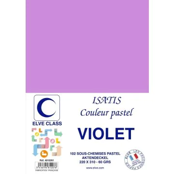 Sous-Chemise pour dossier A4 - Violet ELVE Isatis Lot de 102