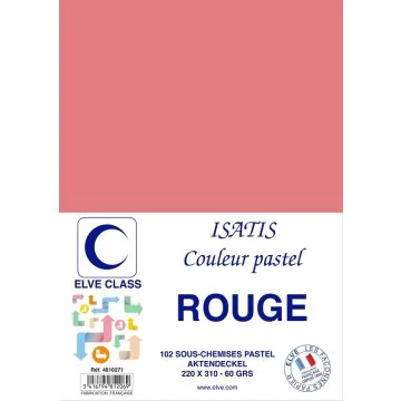Sous-Chemise pour dossier A4 - Rouge ELVE Isatis Lot de 102