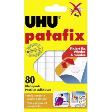 Photo UHU : Pastilles adhésives - Patafix blanc pate
