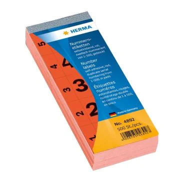 HERMA: Etiquette autocollante chiffre numéro de 1 à 500 - 4892 Rouge