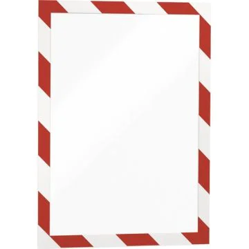 Cadre d'affichage magnétique auto-adhésif - A4 - Rouge/Blanc : DURABLE Lot de 2 Modèle