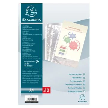 5010E Pochettes perforées Exacompta A4 vertical