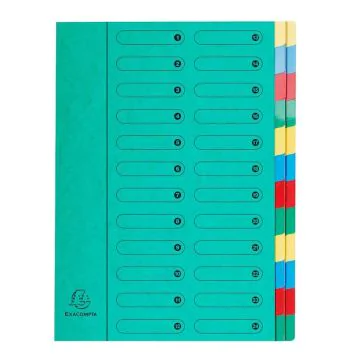 5124E EXACOMPTA  Trieurs sans élastiques Vert 24 compartiments