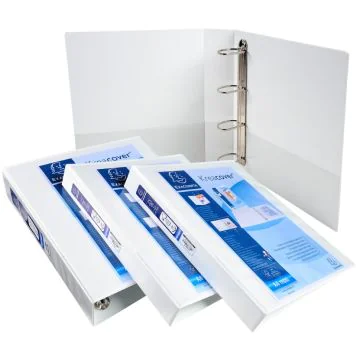 EXACOMPTA 51840E : Classeurs personnalisables avec 3 pochettes - Blanc - Dos de 34 mm