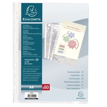 5250E Pochettes perforées Exacompta A4 vertical