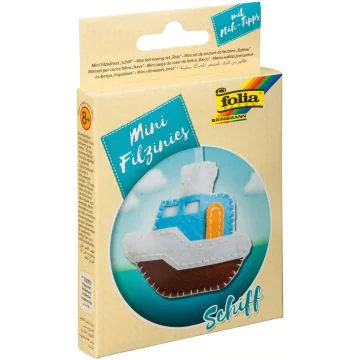Kit de couture en feutrine pour fabriquer un Porte-clé - Bateau : FOLIA Filzinies Visuel