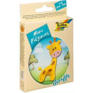 Kit de couture en feutrine pour fabriquer un Porte-clé - Girafe : FOLIA Filzinies Modèle