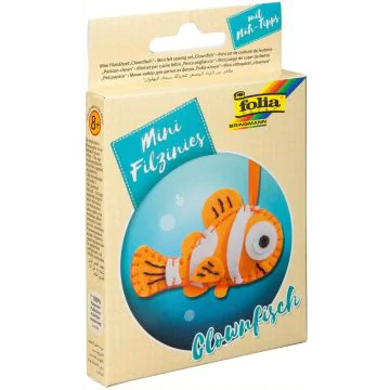 Kit de couture en feutrine pour fabriquer un Porte-clé - Poisson Clown : FOLIA Filzinies Image