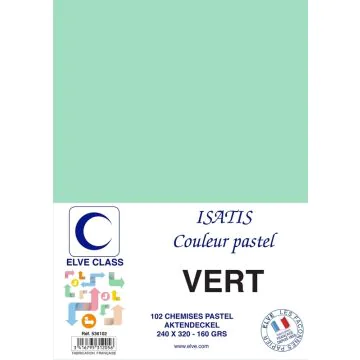 Chemise pour dossier A4 - 160 g - Vert ELVE Isatis Lot de 102